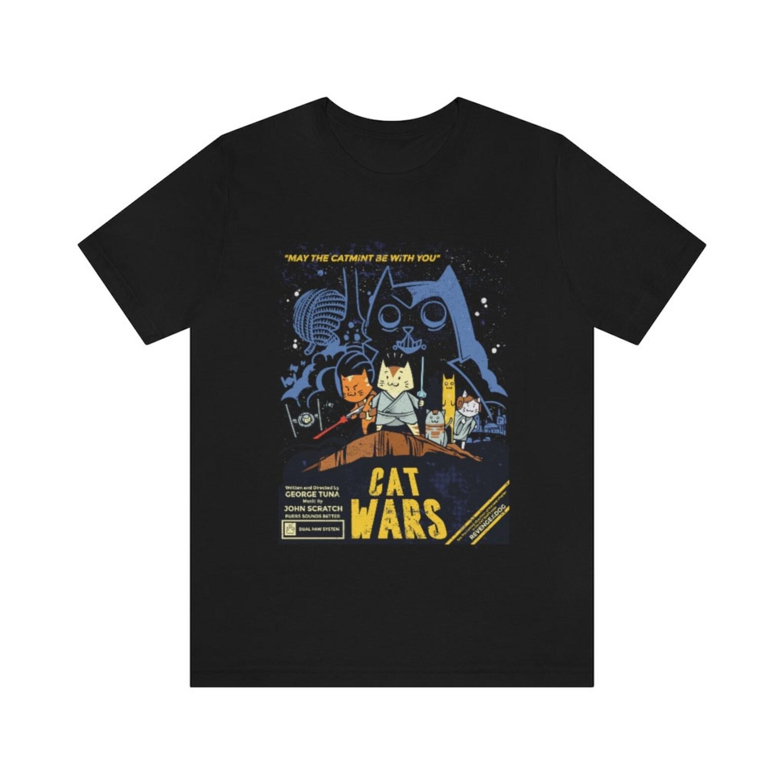 Cat Wars Star Wars Parody Unisex Short Sleeve Tee 140