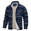 Men's Plaid Flannel Jacket Sherpa Fleece Lined Warm Winter Thick Working Coat Button Down Shirt Jacket