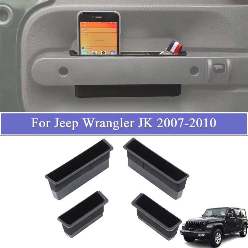 Door Handle erts Storage Box Organizer for Jeep Wrangler JK JKU 2007-2010 Door Grab Handle Tray Interior Accessories Tidying