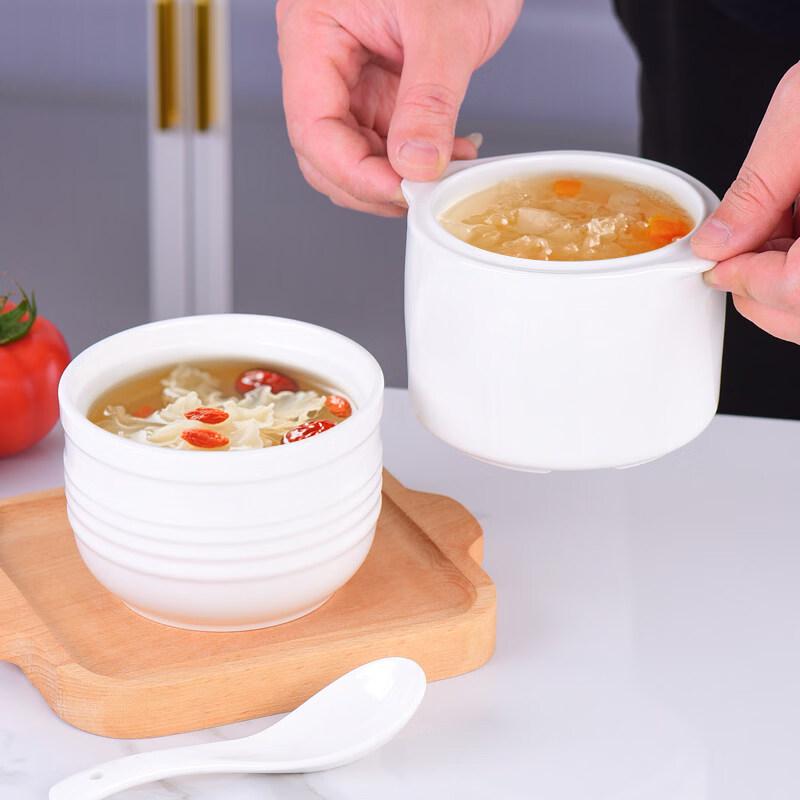 Lidless Ceramic Pumpkin Double Boiler Stew Bowls, Set of 8