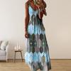 European and American women's clothing summer new fashion casual V-neck suspender dress long dress