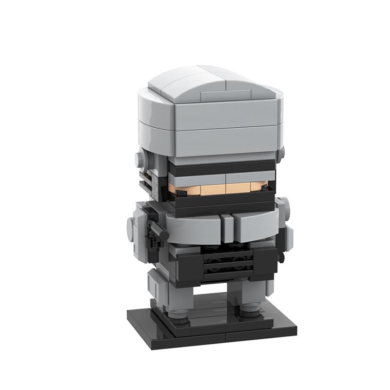 Gobricks Mechanical War Police Square Head MOC Building Blocks Sets DIY Creative Construction Bricks Educational Toys for Kids