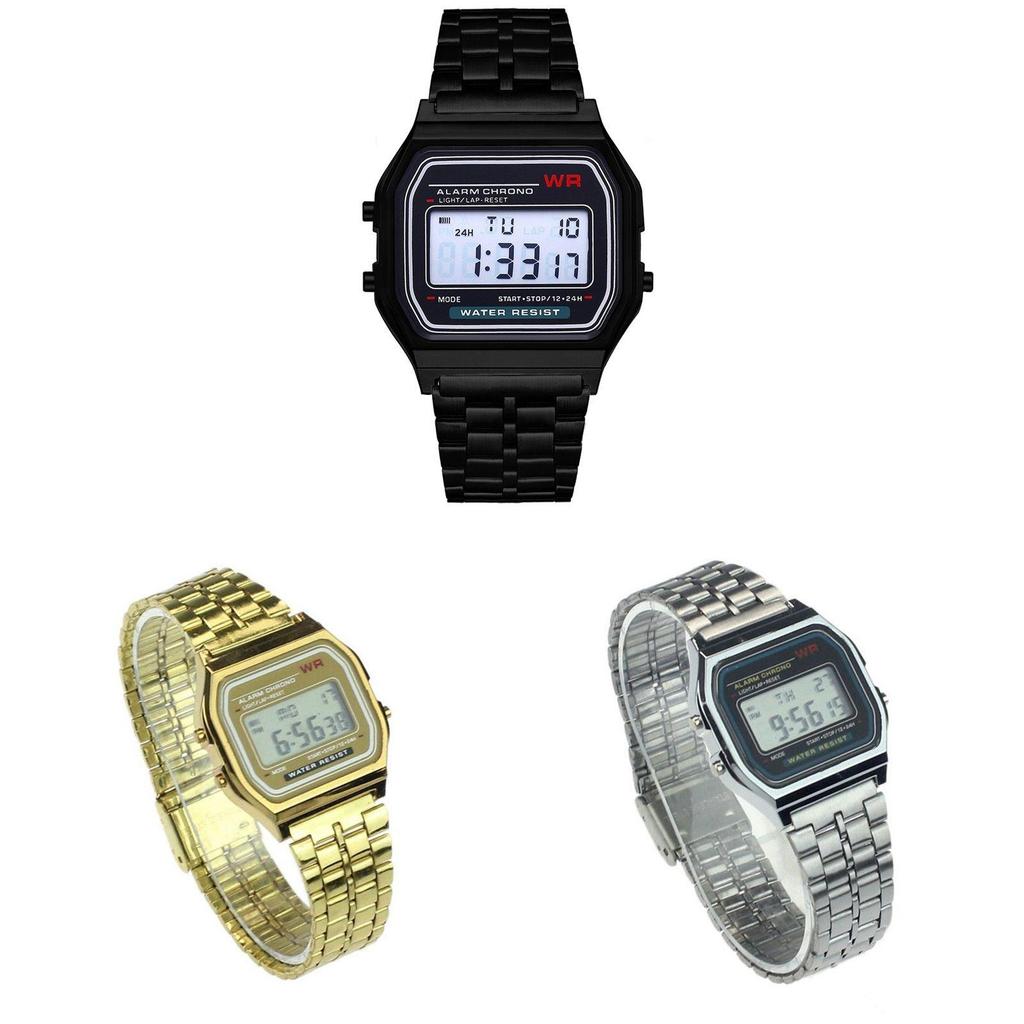 Stilvolle Und Trendige LED Digitaluhr WR F91w Stahlarmband A159 Modische Uhr