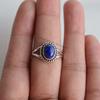 Oval Lapis Lazuli Ring, 925 Sterling Silver, Taurus Birthstone
