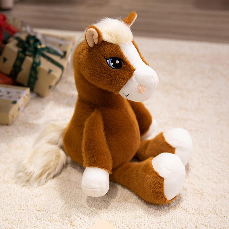 Year Of The Horse Mascot Zodiac Horse Plush Toy Sitting Hanging Legs Horse Doll Couple Pony Doll Children'S Gift