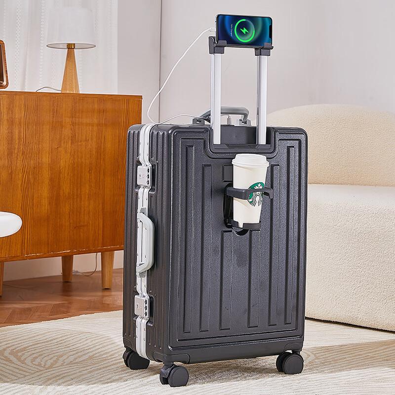 Multi-functional Charging Aluminum Frame Luggage