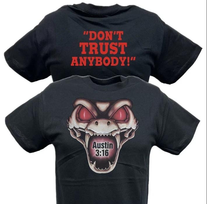 

Stone Cold Steve Austin Don t Trust Anybody Rattlesnake Mens T-shirt 4XL