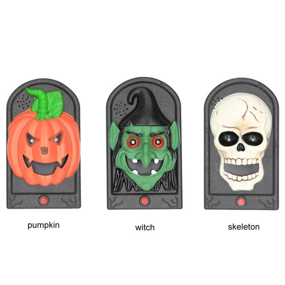Glowing Skeleton Doorbell Statues Ghost Festival Doorbell Halloween Door Bell  Carnival Party