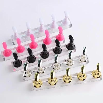 5 peças/conjunto suporte magnético para unhas postiças suporte para prática de pontas de unhas postiças suporte para base de cristal display de arte de unha para salão de arte faça você mesmo e prática