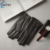 New Genuine Leather Sheepskin Winter Men's Gloves Warm Fleece Driving Cycling Touch Screen Gloves Best Gift For Men