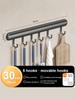 30-50cm Wall Mounted Kitchen Hook Rack Aluminum Cabinet Storage Kitchen Utensils Rack Spoon Shovel Movable Hook Hardware Access