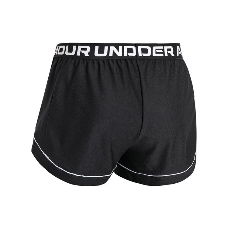 Under Armour Solid Color Training Shorts With Letter Print Women Shorts Black 1366938-002