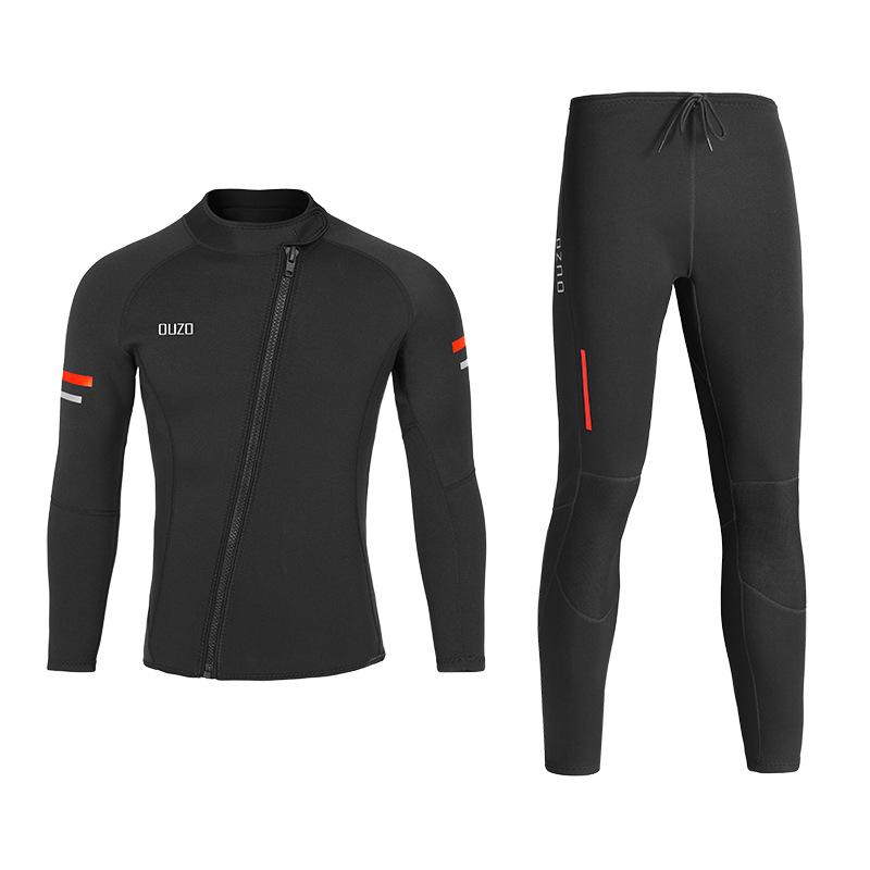 1.5mm OUZO Scuba Diving Suit Set - Unisex Long Sleeve, Cold & Sun Protection, Two-Piece for Surfing & Diving