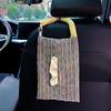 Creative French-Style Fabric Hanging Car Tissue Box, Adjustable Napkin Holder