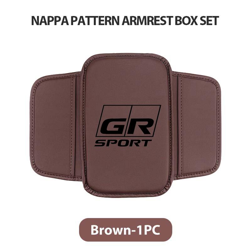 For Toyota Leather Car Armrest Box Cushion Side Storage Pocket Protector Cover GR Sport Crown RAV4 Yaris Land Cruiser Corolla