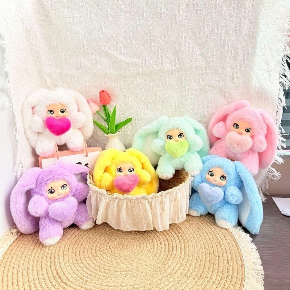 Bag Hanging Rabbit Plush Keychain Big Ear Car Key Ring Cartoon Bunny Doll Pendant Backpack