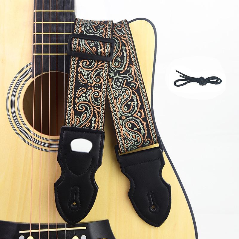 Premium Thickened Embroidered Guitar Strap for Acoustic & Electric Guitars - UK Design
