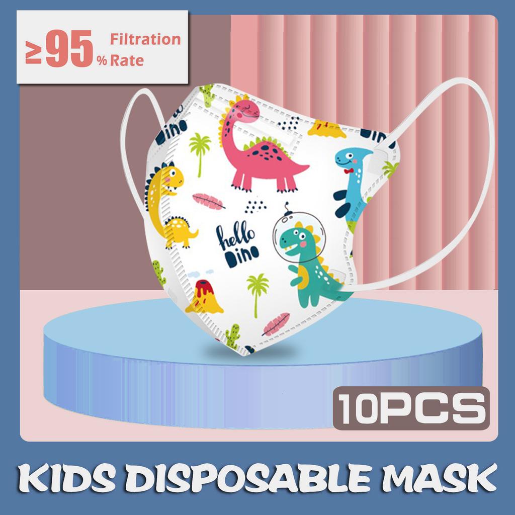 10 Stück Kinder Kinder Baby Maske Einweg-Gesichtsmaske Cartoon 4-lagig Ohrschlaufe