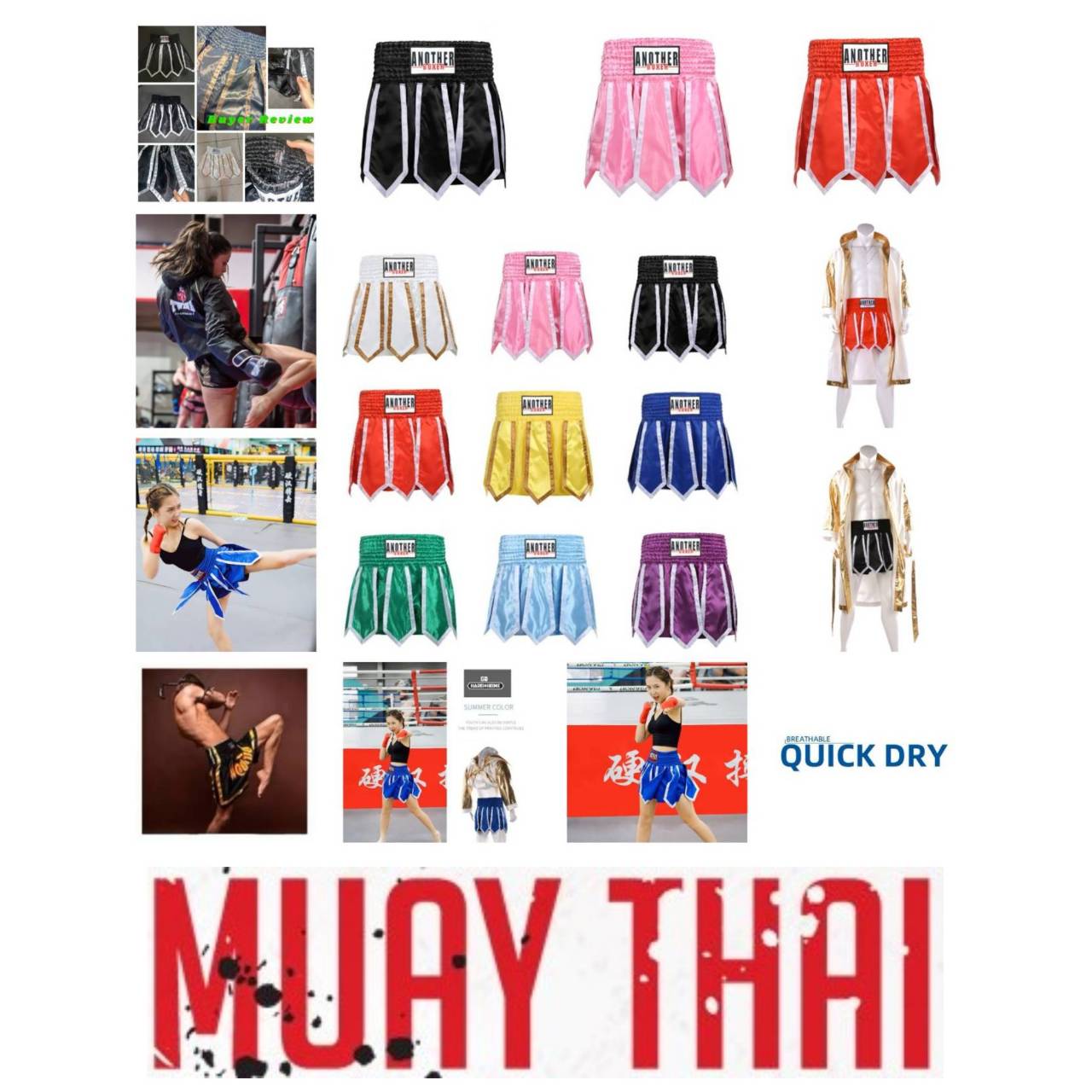 Pantaloncini Muay Thai Pantaloni Nastro Kickboxing Pugilato MMA UFC Arti Marziali Combattimento Unisex Uomo Donna Bambino Asciugatura Rapida Stampa Vi