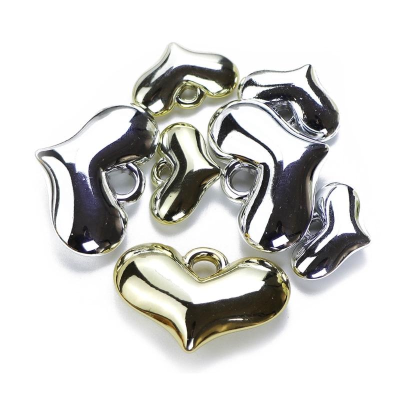 Versatile Heart Pendant Set for Keychains Assorted Love Heart Pendants DIY Jewelry Making Supplies Necklaces Charm