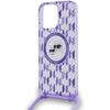 Karl Lagerfeld Klhmp15Lhckcklcu Iphone 15 Pro 6.1 Fioletowy/Purple Hardcase Iml Crossbody Monogram Karl & Choupette Head Magsafe