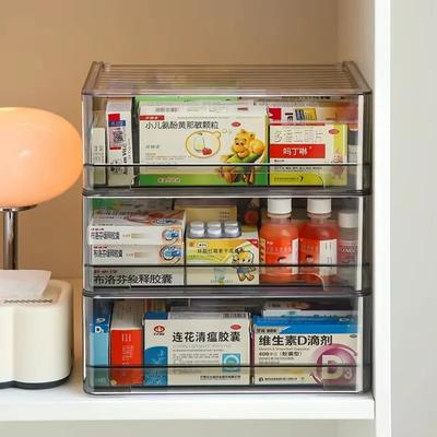 Large-capacity Transparent Medicine Box Stackable Drawer-type Storage Box Simple Medicine Storage Cabinet Household Storage Rack