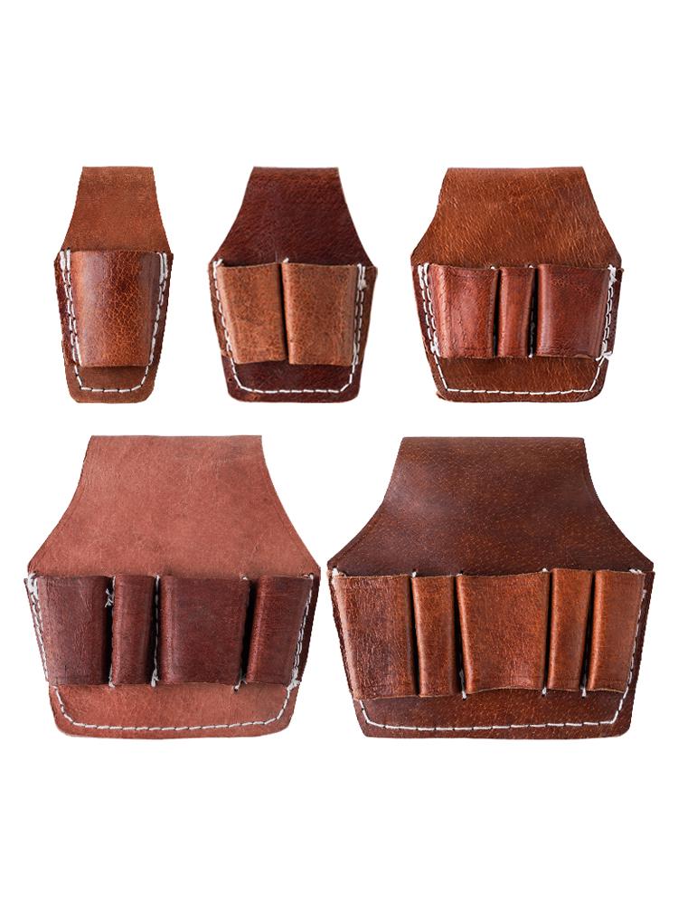 Herren Multifunktionaler Werkzeuggürtel aus Rindsleder mit Zangenfach und 5 Fächern