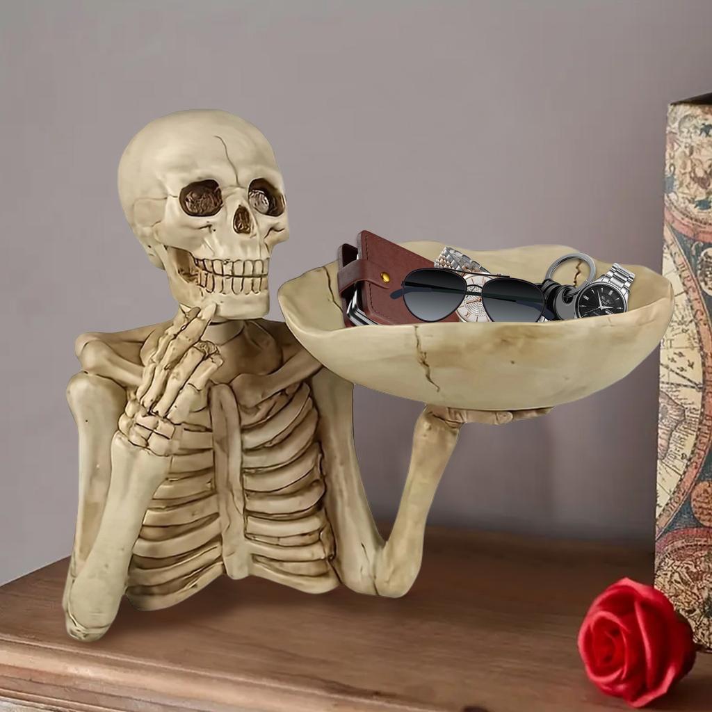 1pc Skeleton Fruit Plate Personalized Skeleton Ornament Home Key Storage Plate Cross Border Decoration Fruit Basket Key Storage Box