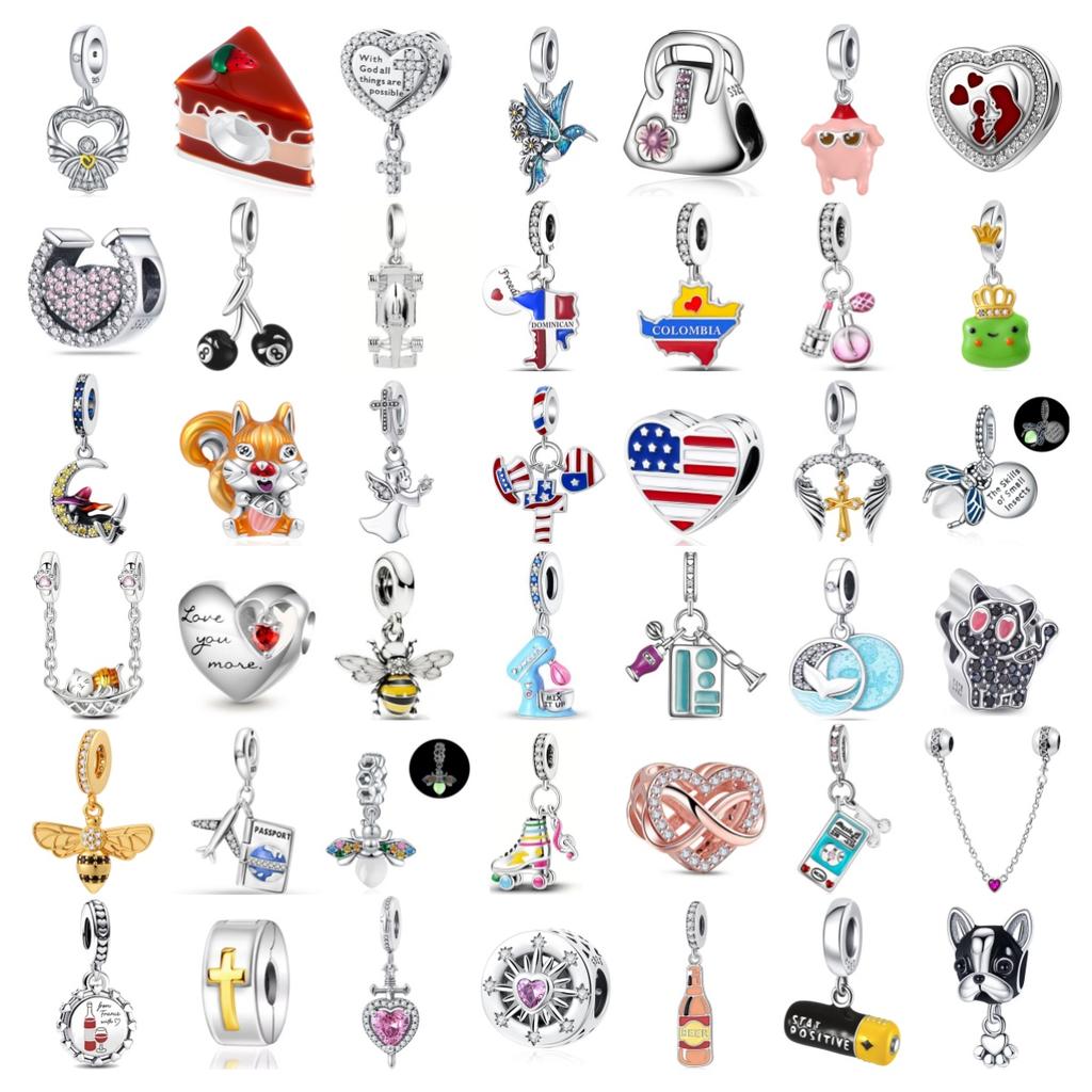 Europe New Copper Cross Charm Cute Frog Squirrel Dangle Pendant Bead Fit Original Bracelet Jewelry For Gift