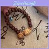 Entzückendes Katzen-Glöckchen Holzperlenarmband Handgefertigt Einzigartiger Damenschmuck