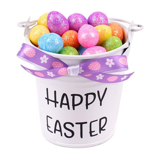 

Mini Easter Party Decoration Miniature Iron Bucket Ornament with Foam Eggs/Carrots for Spring Party Favors DIY Crafts A фіолетовий