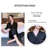 2024 Spring-Fall Ice Silk Couple Pajamas Set: Sexy Women's Long Sleeve & Men's Thin Korean Style Summer Sleepwear.