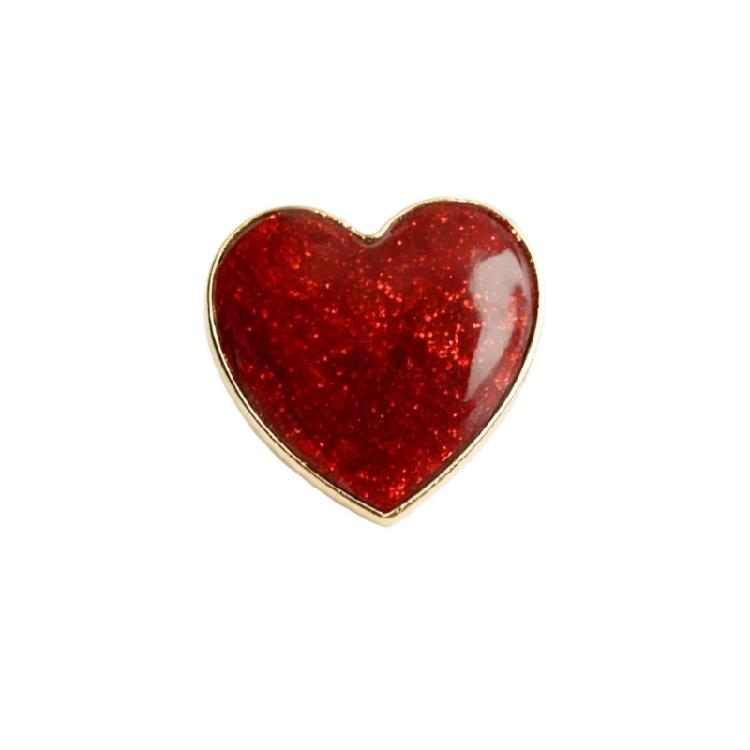 Versatile Red Heart Pin Zinc Alloy Brooch Adaptable to Various Clothing Style Combinations Lapel Pin Accessory