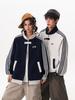 Trendy Varsity Jacket: Unisex Striped Baseball Coat for Teens