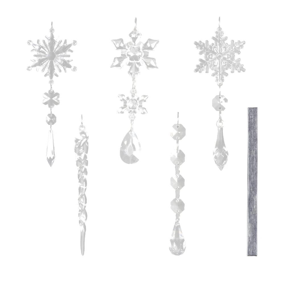 

Christmas Ornaments For Christmas Tree Decoration Snowflake And Icicle Ornaments Christmas Party Decorations