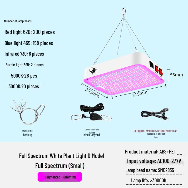 Adjustable E27 LED Plant Growth Light for Indoor Greenhouses and Seedlings