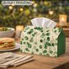 2D Flat 1pc Tissue Box, Watercolor Eucalyptus Leaves Pattern, Fresh Greenery Design Tissue Holder for Home, Office, Bathroom, Living Room, Bedroom, Ki
