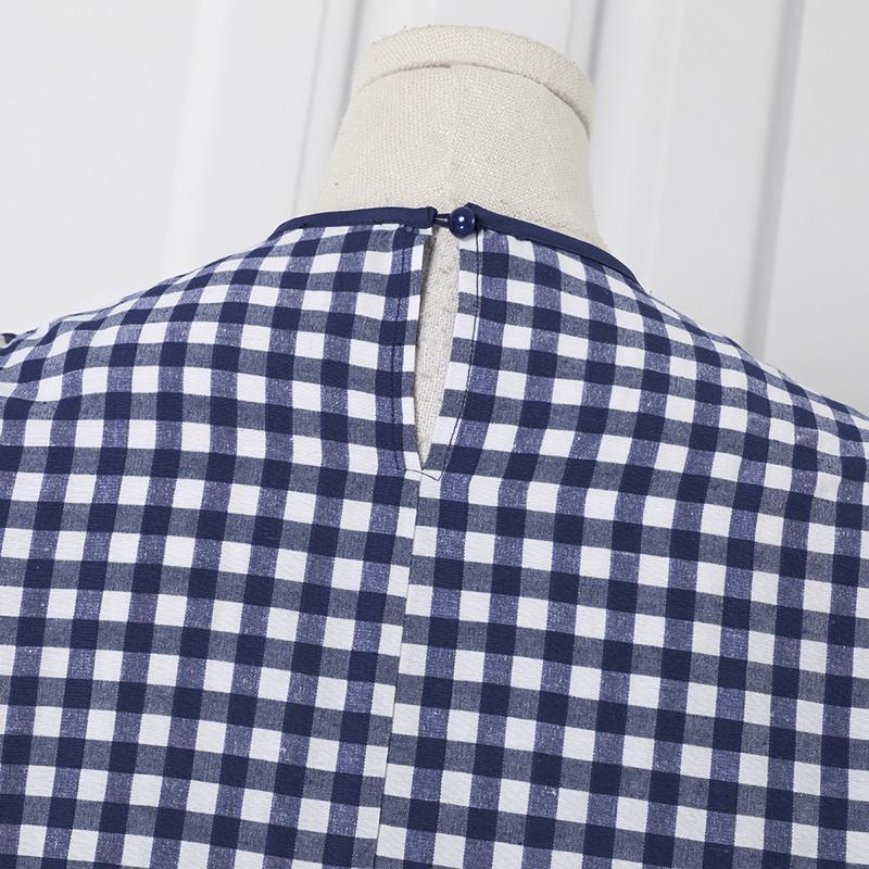 Damen Sommer Große Größe Rundhals Langarm Plaid Lose Tops und Hosen Set