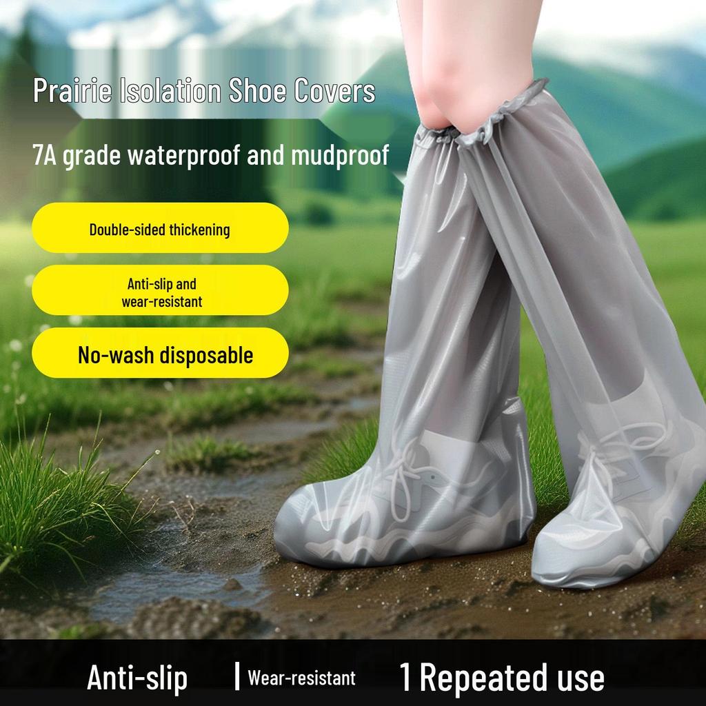 Grassland Disposable Non-Slip Shoe Covers: Anti-Dirt, Thickened, Wear-Resistant for Hiking & Mountaineering In Xinjiang