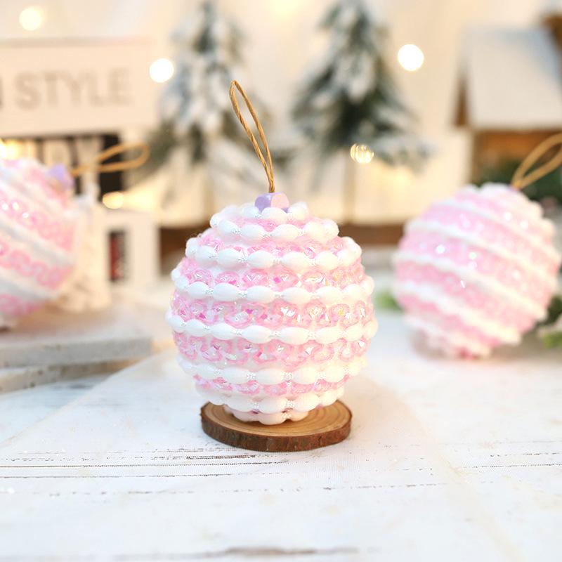 Macaron Color Foam Christmas Tree Decoration Ball, 8cm Creative Ornament for Holiday Pendant Accessories