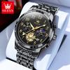 OLEVS Fashion Business Mens Wristwatches Gold Clock Male Stainless Steel Waterproof Calendar Quartz Watches