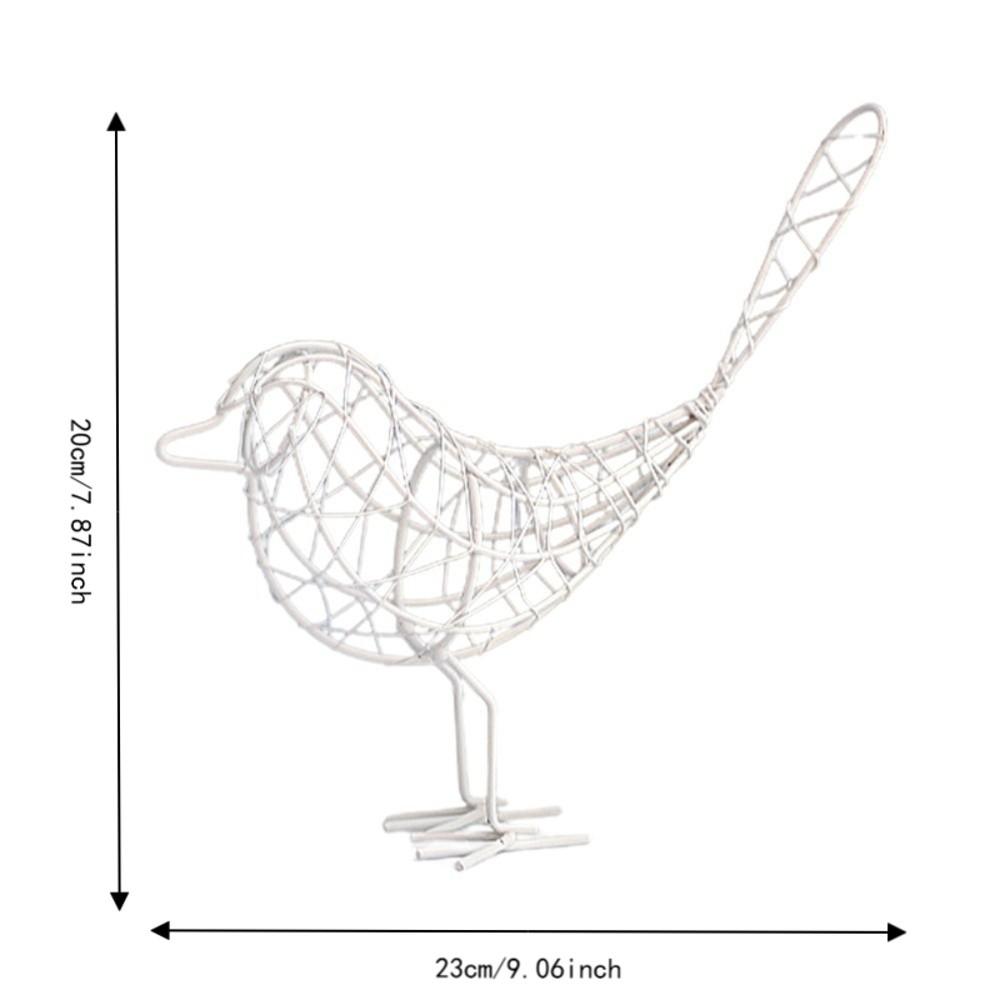 White, Black, Gold Minimalist Wire Bird Statue Tabletop Metal Bird Decor Outdoor Garden Statue белый