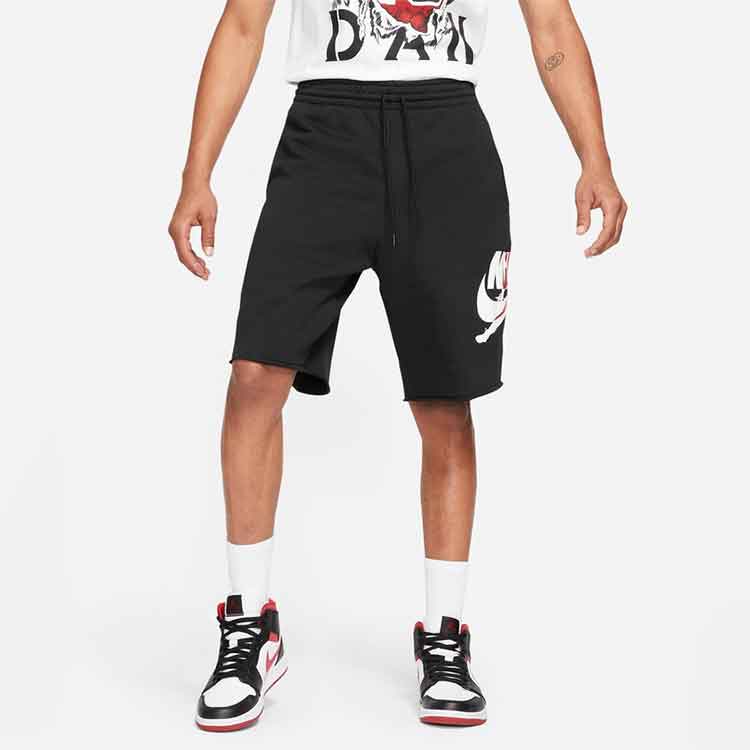Jordan Jumpman Logo Fleecegefütterte Strick-Basketballshorts Herren Unterteile Schwarz DH9509-010