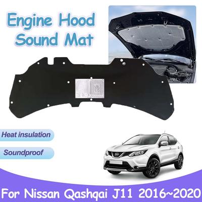 Κουκούλα κινητήρα αυτοκινήτου για Nissan Qashqai J11 Rogue Sport 2016~2020 Sound Heat Insulation Βαμβακερό χαλάκι πυρίμαχο εσωτερικό αξεσουάρ
