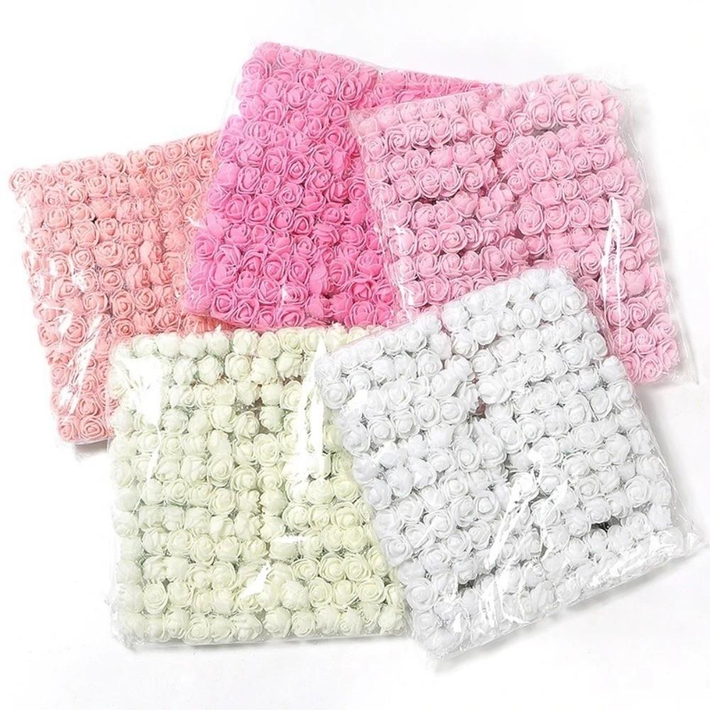 144Pcs Multicolor Foam Artificial Flower Mini Rose Wreath Accessorie Foam Fake Flowers DIY Artificial Flower Craft