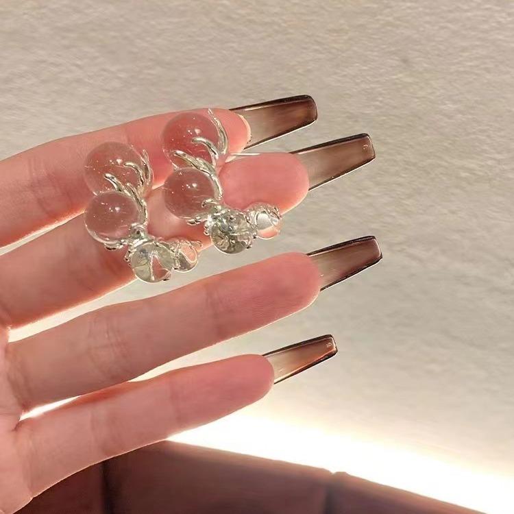 

1 пара дизайнерских фантастических сережек, пронизывающих лед, уникальные серьги с бусинами для женщин, индивидуальные серьги, изысканный минималистичный стиль