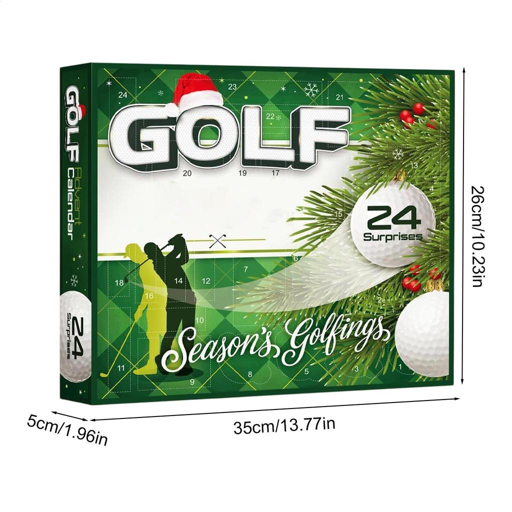 Calendrier de l'Avent de Noël Golf 24 Jours Accessoires de Sports de Balle Calendrier de l'Avent Sportif Pour Passionnés Joueurs Collectionneurs