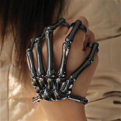 Halloween Armband Für Gothic Punk Hand Totenkopf Skelett Elastizität Verstellbares Armband Armreifen Party Accessoires AVE