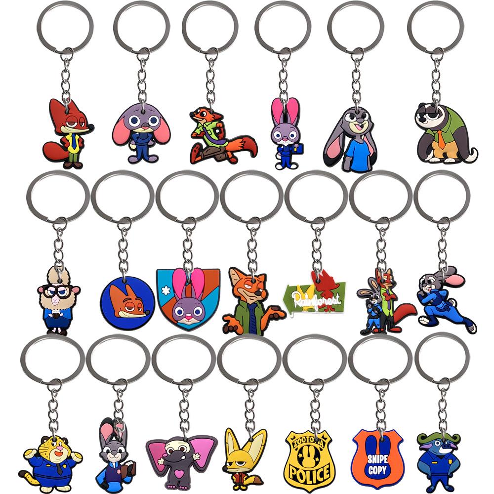 Zootopia PVC Rubber Charms: Backpack & Keychain Ornaments