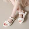Fairy style sandals women's 2025 new summer wear with skirt one word with sandals soft sole beach shoes open toe
